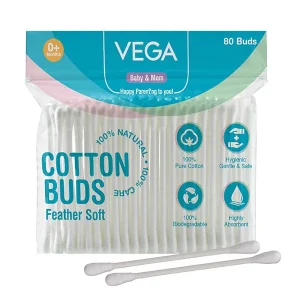 Vega Baby & Mom Cotton Buds (80pcs) Ziplock pouch - VBHA3-02