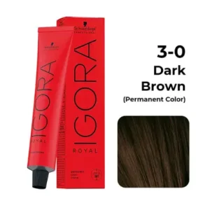 Schwarzkopf Professional Igora Royal Permanent Color Creme (60ml) Igora 3-0 Dark Brown+60ml