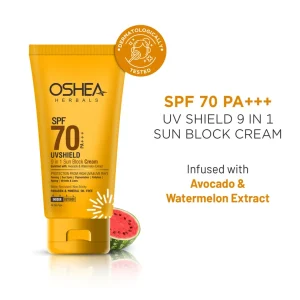 OSHEA Uv Shield 9 In 1 Sun Block Cream SPF-70 PA+++ 60G