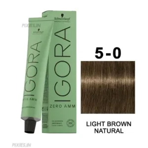 Schwarzkopf Professional Igora Zero AMM Ammonia-Free Color Cream (5-0 Light Brown Natural) (60ml)