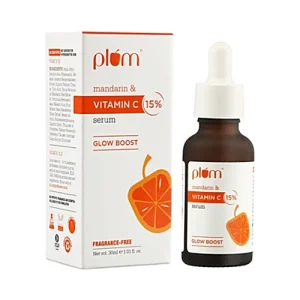 Plum Plum Mandarin & Vitamin C 15% Mandarin & Vitamin C 15% Face Serum | Fragrance-Free | Glow Boost Face Care Product, 30 ml Serum
