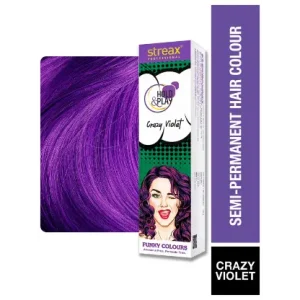 Streax Hold & Play Funky Colours Hair Colour 100 g - Crazy Violet