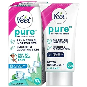 Veet Pure Hair Removal Cream For Dry To Normal Skin - Aloe & Mint, 60 g