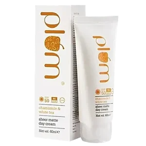 Plum Chamomile & White Tea Sheer Matte Day Cream SPF50, 60 ml