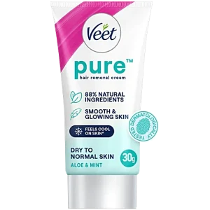 Veet Pure Hair Removal Cream For Dry To Normal Skin - Aloe & Mint, 30 g