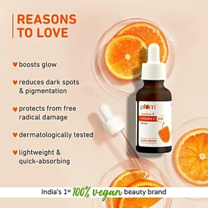 Plum Mandarin & 15% Vitamin C Face Serum - Glow Boost, 20 ml
