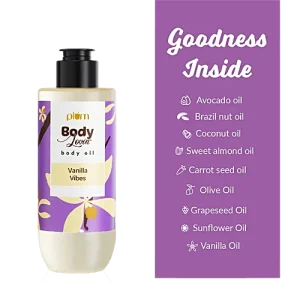 Plum BodyLovin' Vanilla Vibes Body Oil - Non-Greasy Formula, Vegan, Cruelty-Free, 200 ml