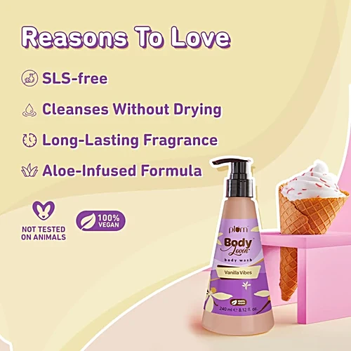 Plum BodyLovin' Vanilla Vibes Shower Gel, 240 ml