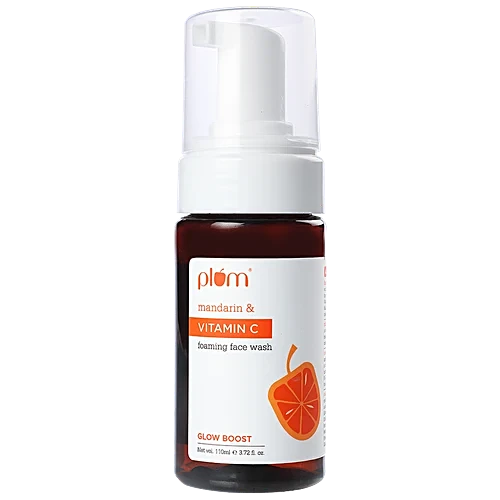 Plum Vitamin C & Mandarin Foaming Face Wash - Gentle, Sulphate Free, For Glowing Skin, 110 ml