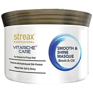 Streax Professional Vitariche Care Smooth & Shine Masque - With Hydrolyzed Silk Protein, For Normal To Frizzy Hair, 200 g