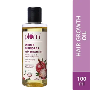 Plum Onion Bhringraj Hair Growth Oil With Curry Leaf No Parabens Vegan, 100 ml