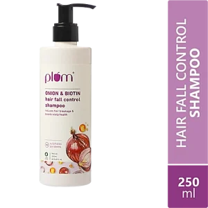 Plum Onion Biotin Hair Fall Control Shampoo Reduces Breakage Boosts Scalp Health, 250 ml