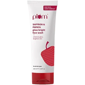 Plum Saffron & Papaya Glow Bright Face Wash - With Vitamin B5, Enhances Glow & Brightens Skin, 100 ml