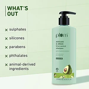Plum Avocado & Argan Frizz Control Shampoo, 250 ml
