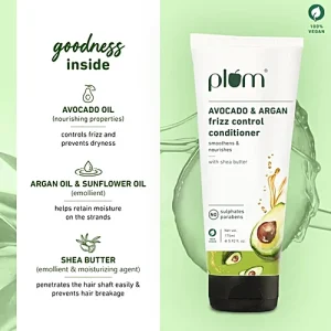 Plum Avocado Argan Frizz Control Conditioner With Shea Butter, 175 ml