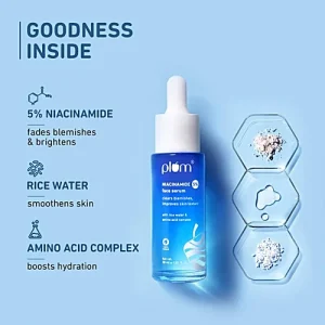 Plum 5% Niacinamide Face Serum - Rice Water & Amino Acid Complex, 30 ml