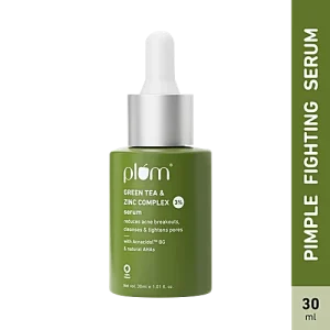 Plum Green Tea & Zinc Complex 3% Serum - With AcnacidolTM BG & Natural AHAs, Fights Pimples & Tightens Pores, 30 ml