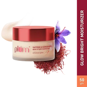 Plum Saffron & Kumkumadi Oil Glow Bright Moisturizer - Brightens Skin & Enhances Glow, 50 g