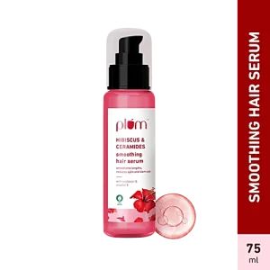 Plum Hibiscus & Ceramides Smoothing Hair Serum - Smoothens, Reduces Split End Damage, 75 ml