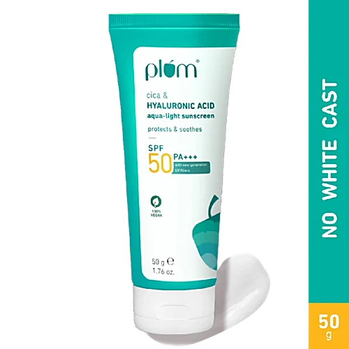 Plum Cica & Hyaluronic Acid Aqua-Light Sunscreen - SPF 50 PA+++, 50 g