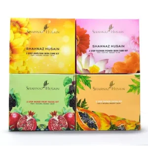 Shahnaz Husain 5 Step Facial Kit for Glowing & Rejuvenated Skin, Herbal Skincare Treatment, 50g (50gm (pack of 4), Family Pack)