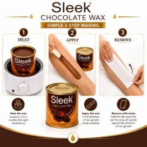 Sleek Chocolate Wax Hair Removal | Smooth & Silky Skin, Removes Tan Instantly, 600g