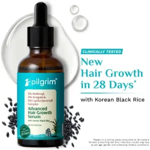 Pilgrim Advance Hair Growth Serum For Women & Men With Korean Black Rice And Rosemary (50 ml)